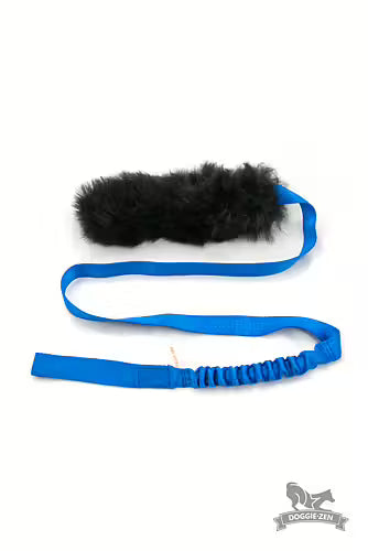 Doggie-Zen Bungee Sheepskin Tug LARGE - Extra long toy for dog training