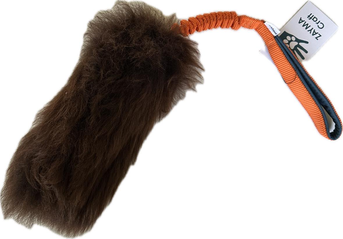 Zayma Craft Sheepskin Bungee- Trækkelegetøj med ægte pels til hundetræning