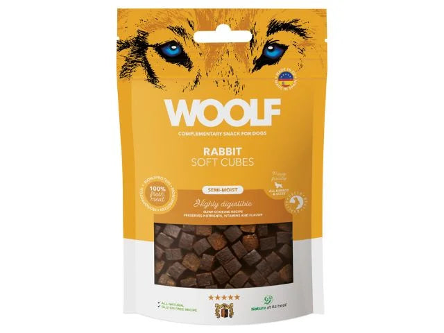 Woolf Soft Cubes Rabbit 100 g  - Bløde godbidder med kanin