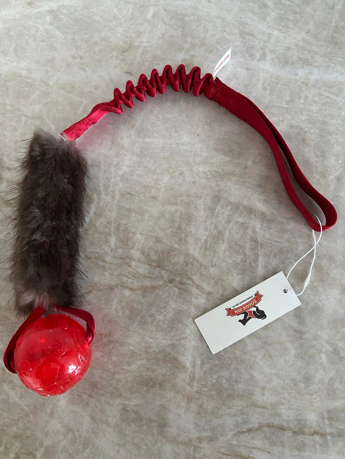 Doggie-Zen Bungee Beaver Tug L with KONG Squeezz - Tug Toy