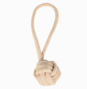 Funny Zoo Suede Ball with Rope - Dog Toy