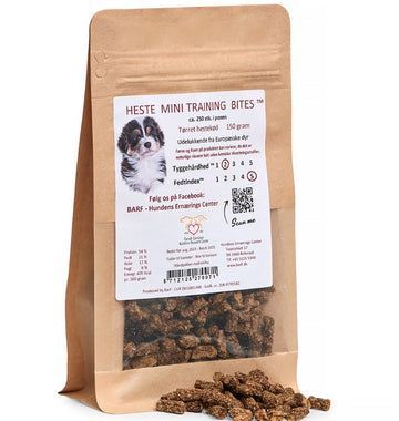 Carnitreats Mini Training Bites med tørret hestekød - 150g - Naturlige godbidder