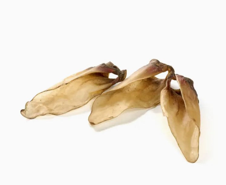 Tørrede Kalveøre med muskel- 100% naturlig snack til hunde - 10stk