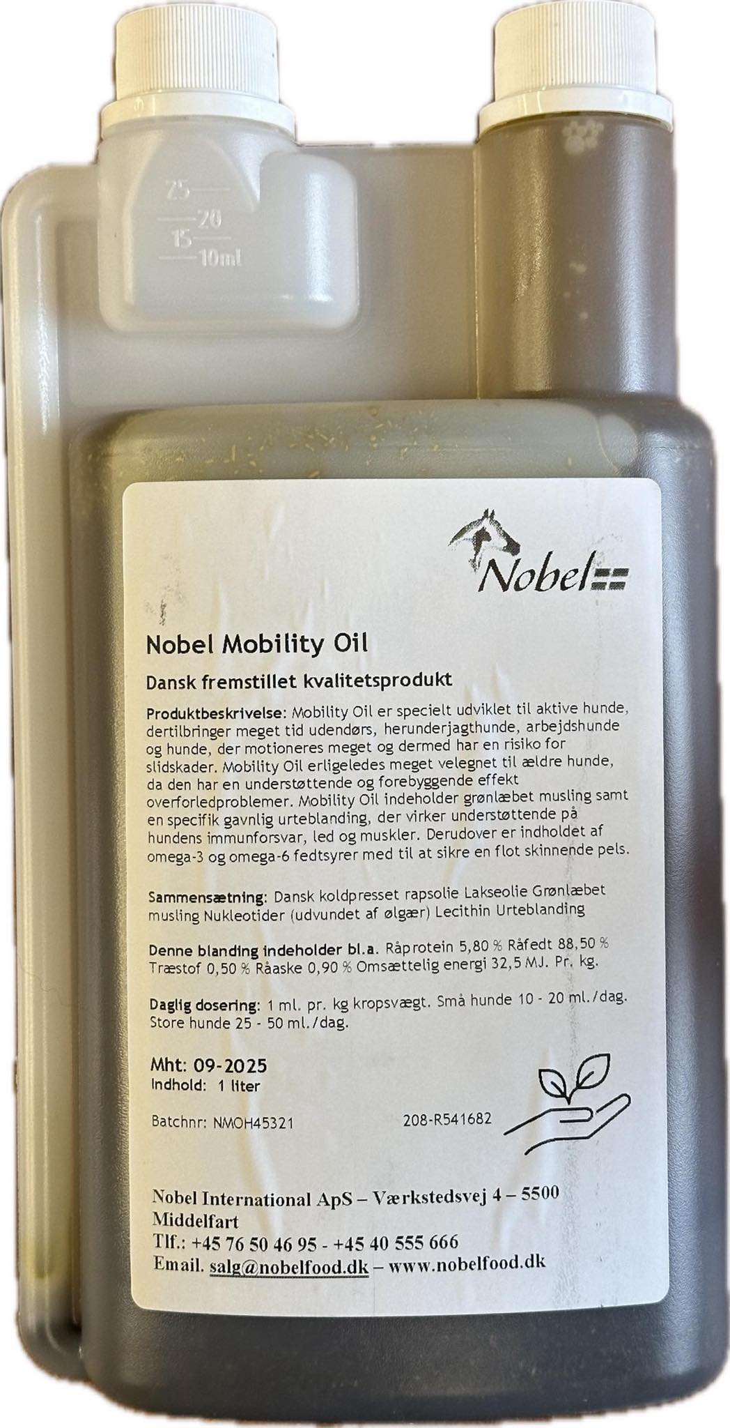 Mobility Oil 1 L - Tilskud til Led og Aktive Hunde