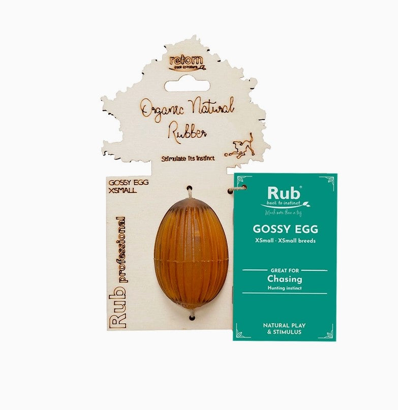 Retorn Rub Gossy Egg - Giftfrit hundelegetøj af økologisk harpiks
