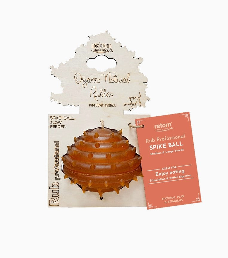 Retorn Rub Spike Ball - Giftfrit hundelegetøj af økologisk harpiks