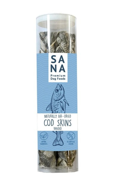 SANA Cod Skins - Flettet torskeskind- 250g. 100% natur snack