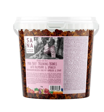 SANA Træningsgodbidder Okse, hindbær og spinat. 1kg.
