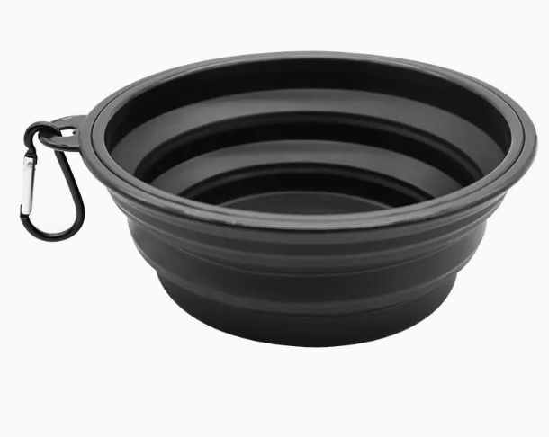 Foldbar Hundeskål 1000 ml | Silikone med Karabinhage