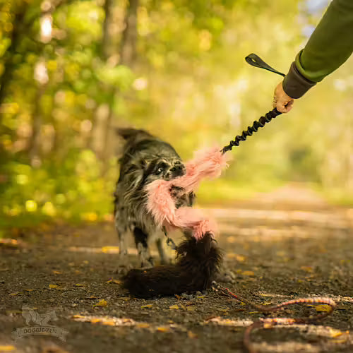 Doggie-Zen Bungee Fake Fur & Sheepskin - Ekstra langt hundelegetøj
