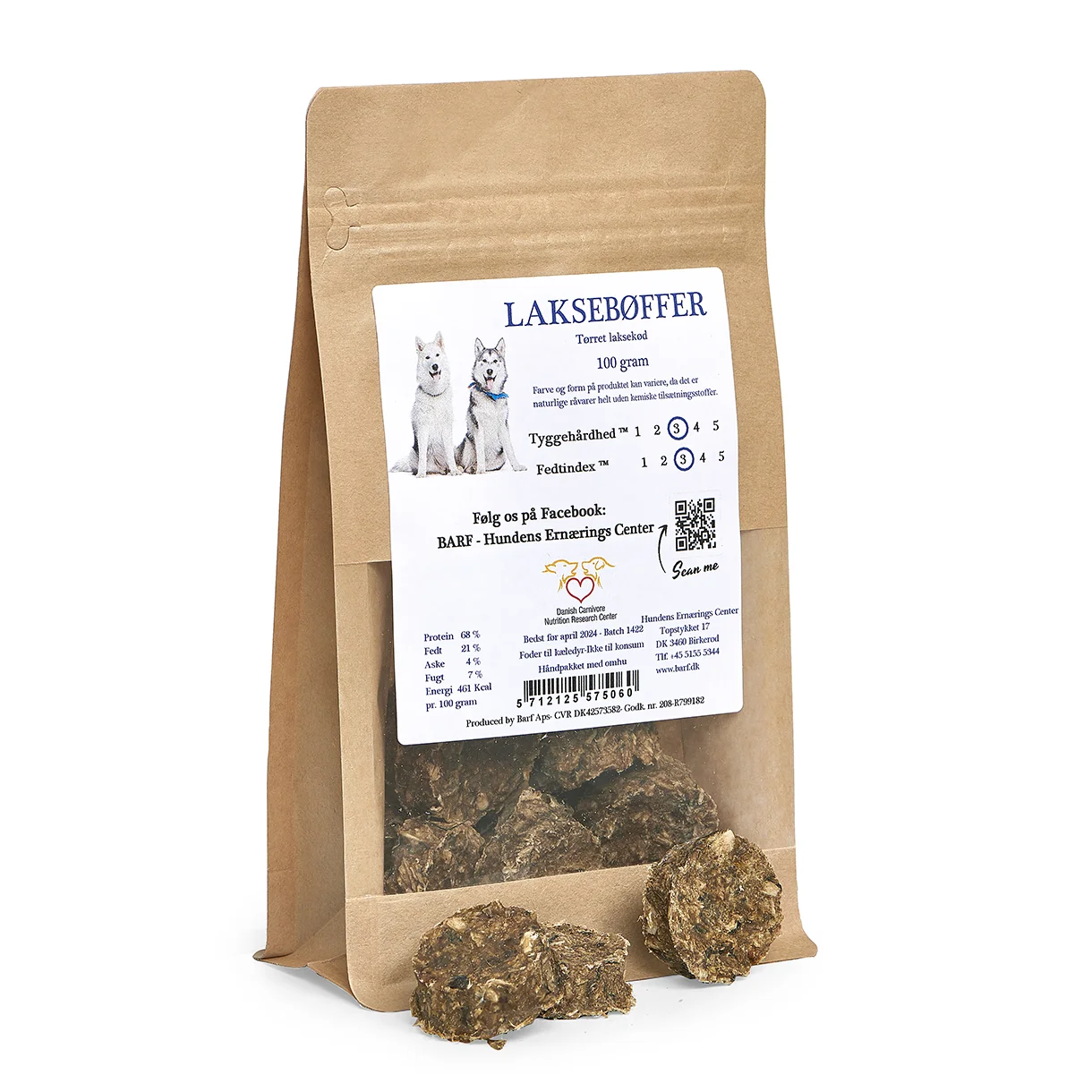 Carnitreats laksebøffer med tørret laksekød - 100% naturlig - 100g