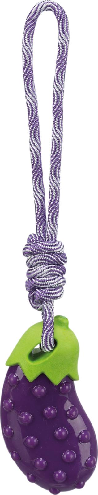 Trixie Aubergine on a robe - Hundelegetøj med piv