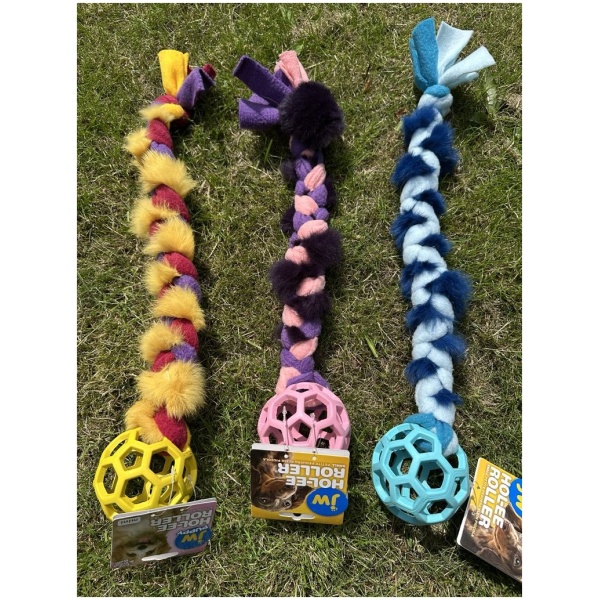Braided Rabbit and Pastel JW Roller - Hundelegetøj