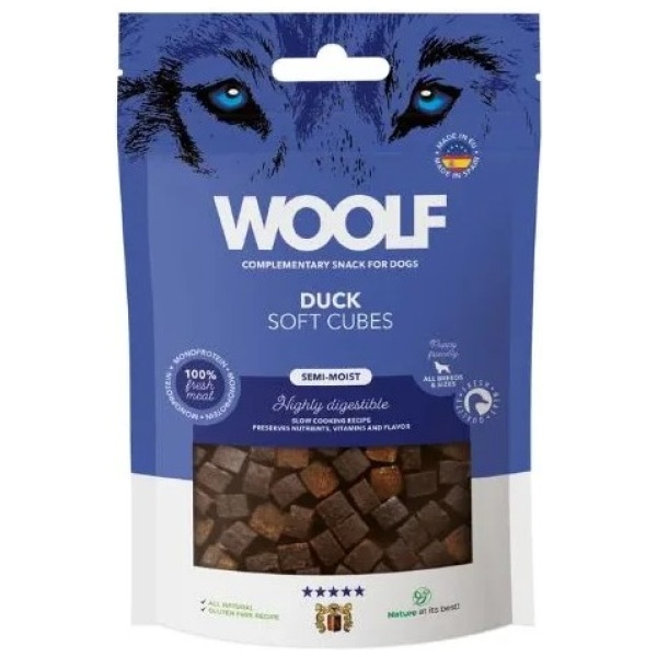 Woolf Soft Cubes Duck 100 g  - Bløde godbidder