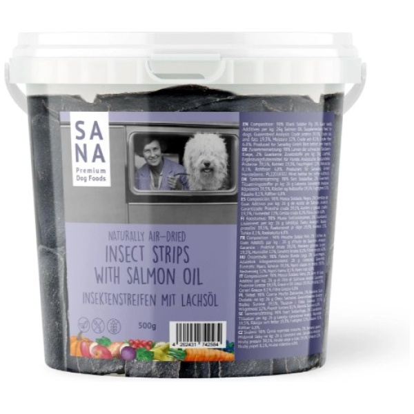 SANA Insect Strips with Salomon oil - Allergivenlig snack - 500g