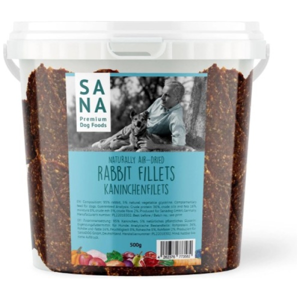 SANA Rabbit Filets 500g - allergivenlig snack