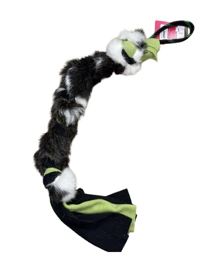 Psy Flettet Fleecetov med Kaninpels. Medium. belønningslegetøj